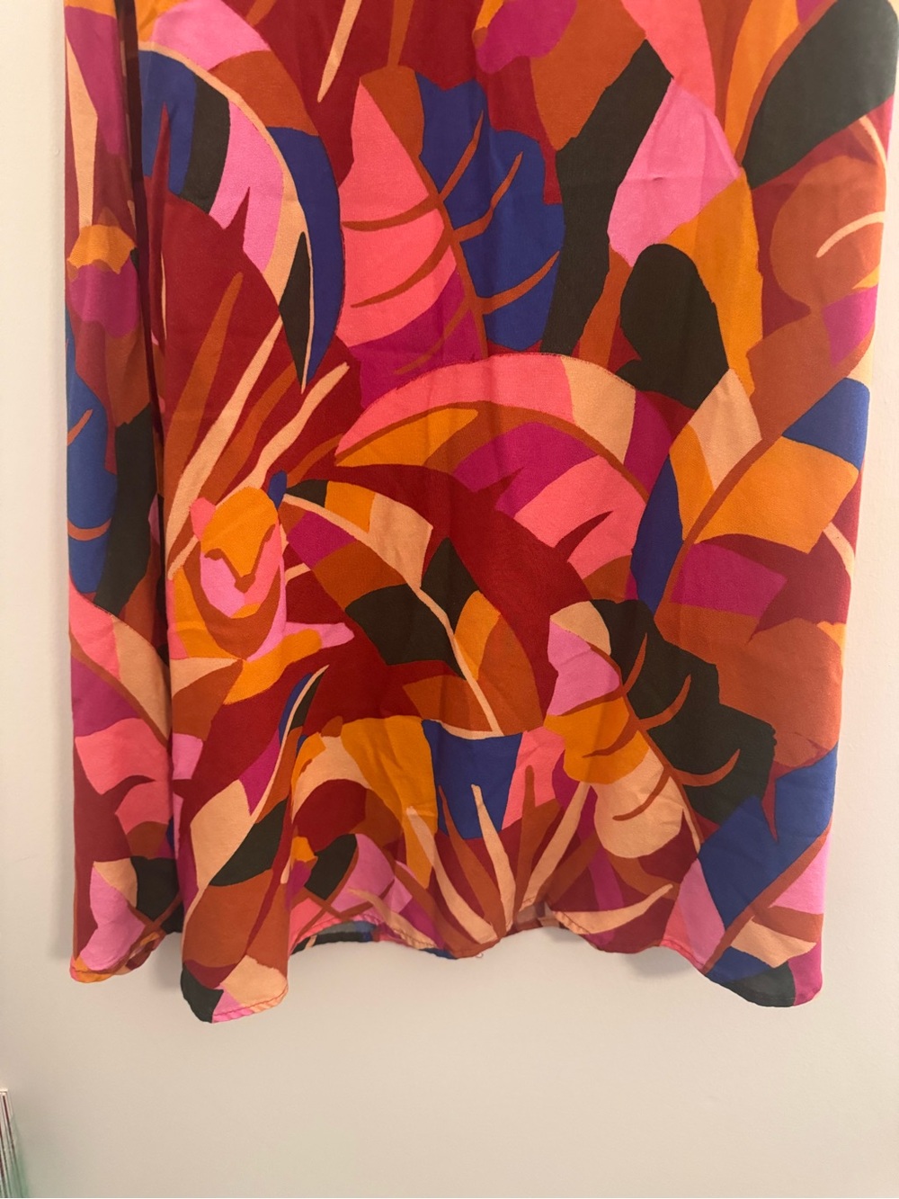 Anthropologie Farm Rio Satin floral orange pink blue slip - Picture 6 of 12